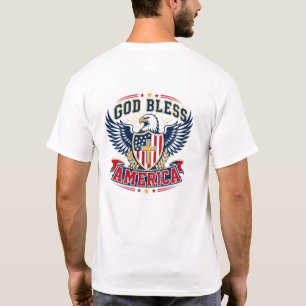 Camiseta Bandeira Deus Abençoe a América Fé Cristã Patrióti