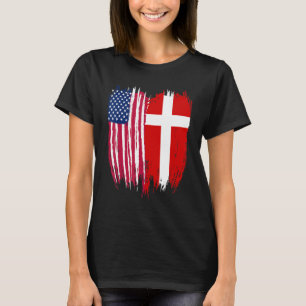 Camiseta Bandeira Dinamarquesa Americana