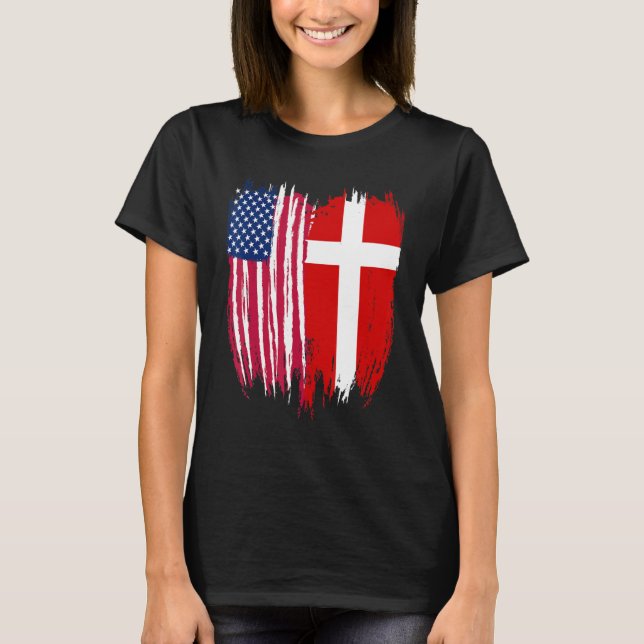 Camiseta Bandeira Dinamarquesa Americana (Frente)