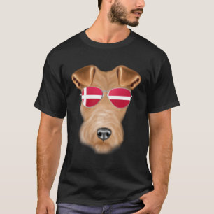 Camiseta Bandeira Dinamarquesa Fox Terrier Dog Denmark Pock