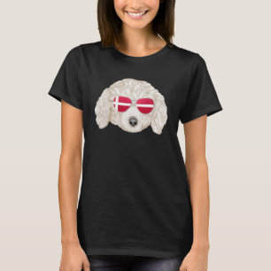 Camiseta Bandeira Dinamarquesa - Poodle White Dog Dinamarca