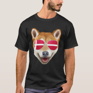 Camiseta Bandeira Dinamarquesa Shiba Inu Cão Dinamarca Bols