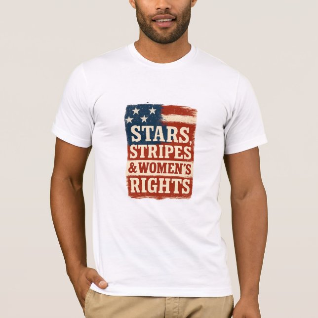 Camiseta Bandeira Distendida Estrelas, Listras e Direitos d (Frente)