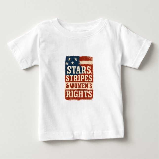 Camiseta Bandeira Distress com Estrelas, Listras e Direitos (Frente)
