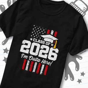 Camiseta Bandeira Distressed Citação Divertida de Graduação