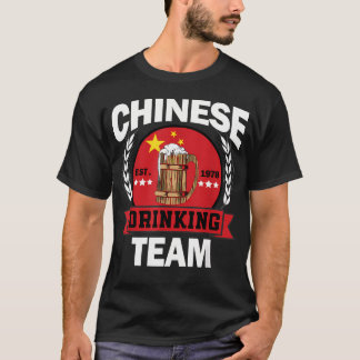 Camiseta Bandeira Divertida da Equipe de Bebedores Chineses