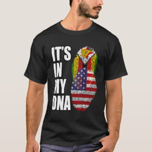 Camiseta Bandeira Dna Do Patrimônio Misturado Do Zimbábue E
