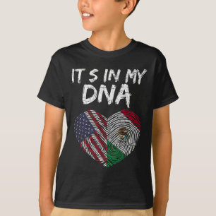 Camiseta Bandeira Dna EUA Americana Bandeira Mexicana Méxic