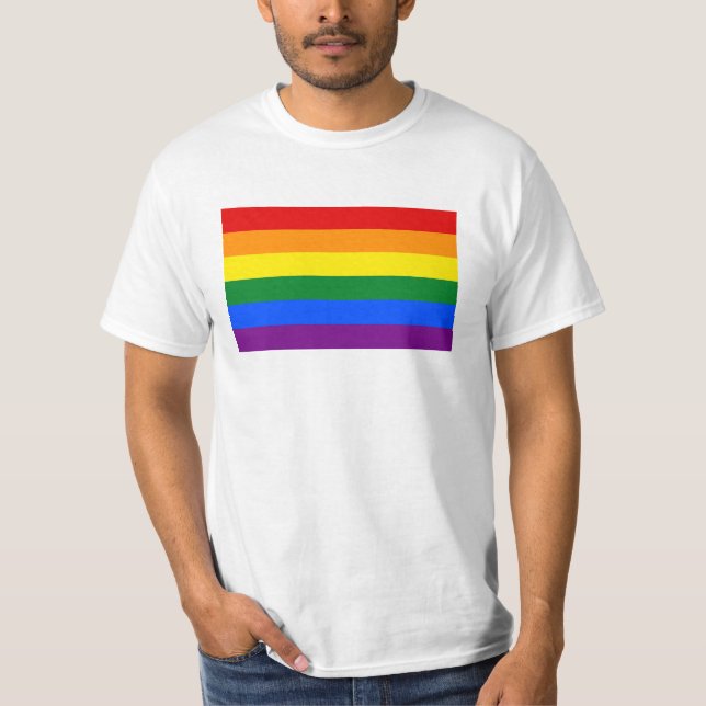 Camiseta Bandeira do arco-íris de LGBT (Frente)
