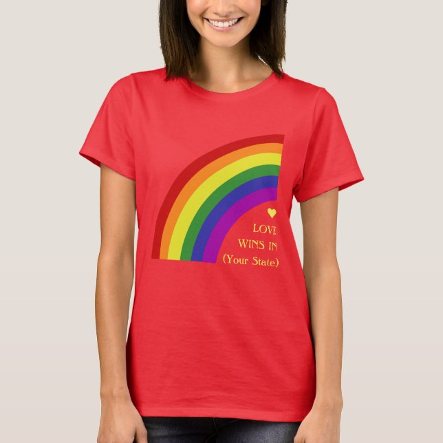 Camiseta Bandeira do Arco-íris do Orgulho (Frente)