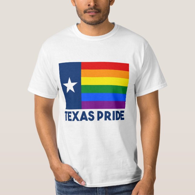 Camiseta Bandeira do arco-íris do orgulho gay de Texas LGBT (Frente)