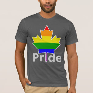 Camiseta Bandeira do Arco-Íris do Orgulho Gay do Canadá Fol