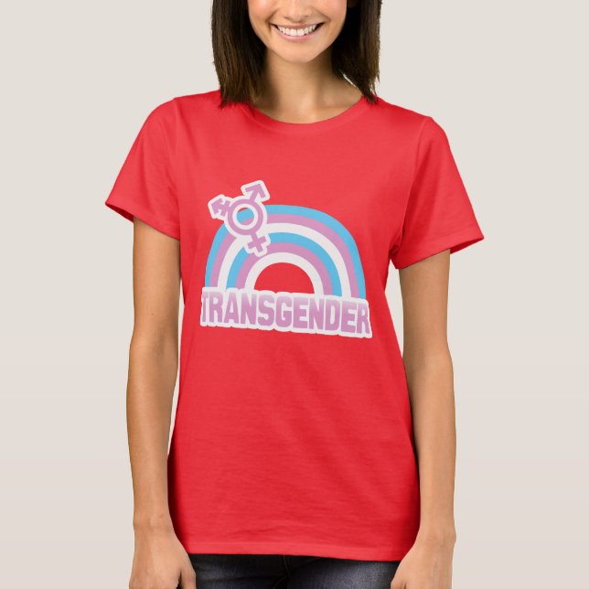 CAMISETA BANDEIRA DO ARCO-ÍRIS DO TRANSGENDER (Frente)