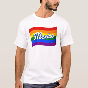 Camiseta Bandeira do arco-íris México orgulho gay mexicano