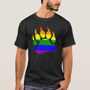 Camiseta Bandeira do Arco-íris Orgulho Urso Gay Pata de Urs