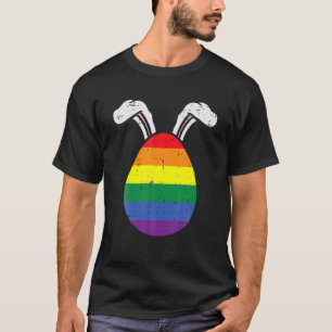 Camiseta Bandeira do arco-íris Páscoa de Orgulho gay de coe
