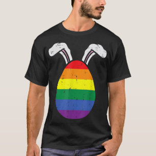Camiseta Bandeira do arco-íris Páscoa de Orgulho gay de coe