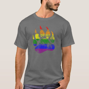 Camiseta Bandeira do Arco-íris Pata de Urso GAY BEAR Distre