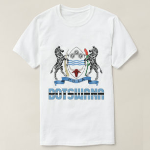 Camiseta Bandeira do Botsuana e Casaco de Armas Patriótica
