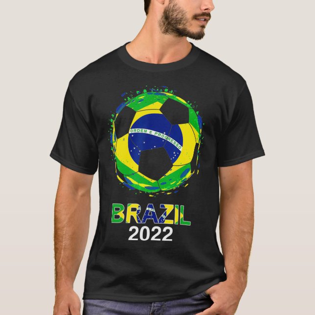 Camiseta Bandeira do Brasil 2022: Equipe B de futebol brasi (Frente)