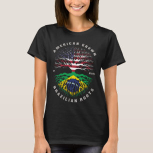 Camiseta Bandeira do Brasil com raízes americanas