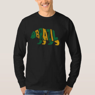 Camiseta Bandeira do Brasil Considerada Urso Brasileiro