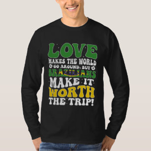 Camiseta Bandeira do Brasil Homens & Mulheres Lindo Até Bra