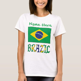 Camiseta Bandeira do Brasil Personalizada para Mulheres