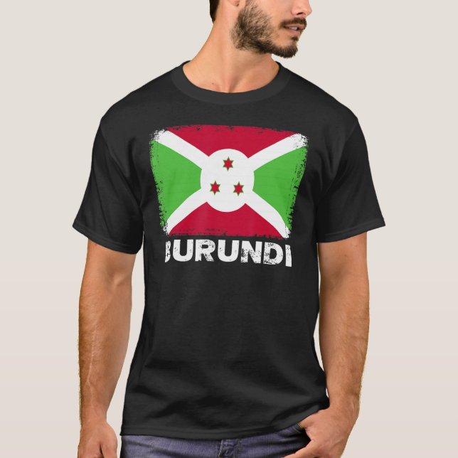 Camiseta Bandeira do Burundi apoia Pessoas do Burundi (Frente)