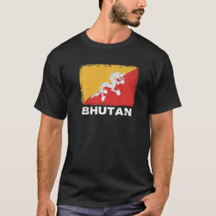Camiseta Bandeira do Butão apoia Pessoas do Butão Homens