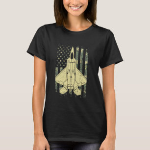 Camiseta Bandeira do Caça F-22 Raptor Camuflagem Militar do