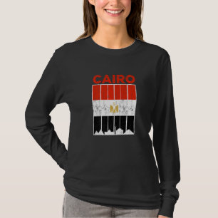 Camiseta Bandeira do Cairo Egito Com Cor Nacional E Céu do