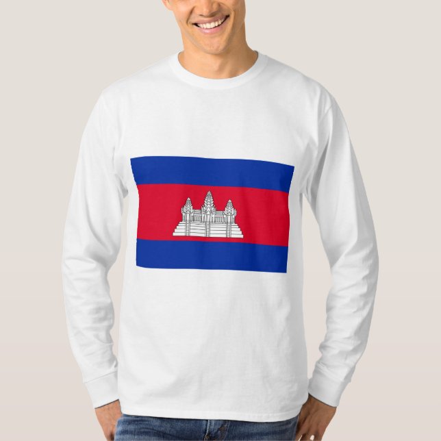 Camiseta Bandeira do Camboja (Frente)
