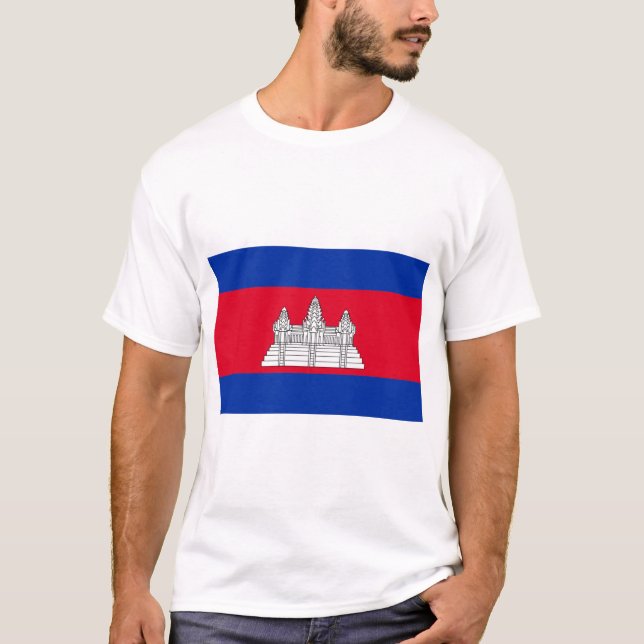 Camiseta Bandeira do Camboja (Frente)
