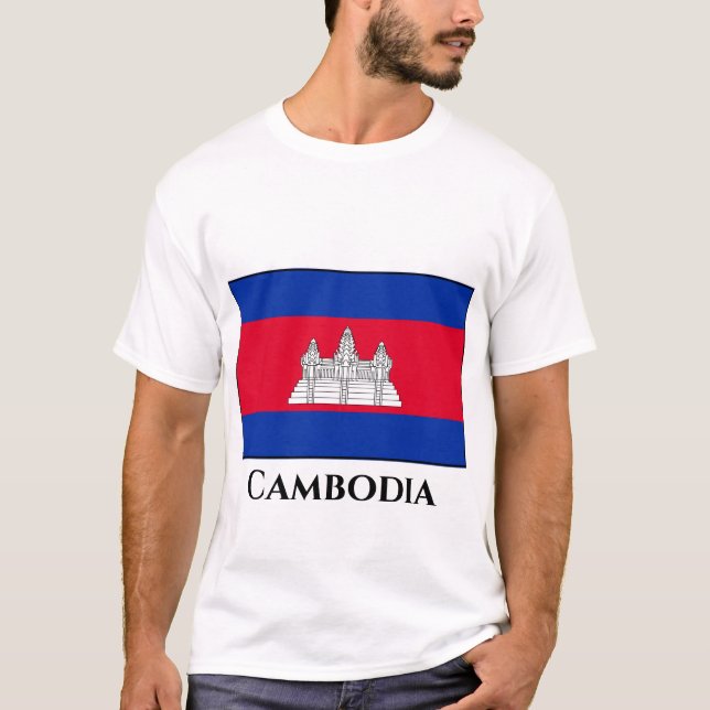Camiseta Bandeira do Camboja (Frente)