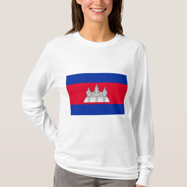 Camiseta Bandeira do Camboja (Frente)