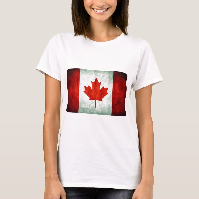Camiseta Bandeira do Canadá Angustiada (Frente)