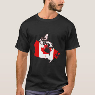 Camiseta Bandeira do Canadá contorna Canadá