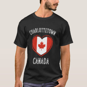 Camiseta Bandeira do Canadá Coração Charlottetown
