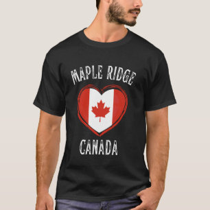 Camiseta Bandeira do Canadá Coração Cidade Maple Ridge