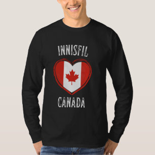 Camiseta Bandeira do Canadá Coração Innisfil Cidade