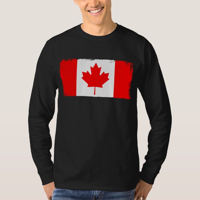 Camiseta bandeira do Canadá desgastada  (Frente)