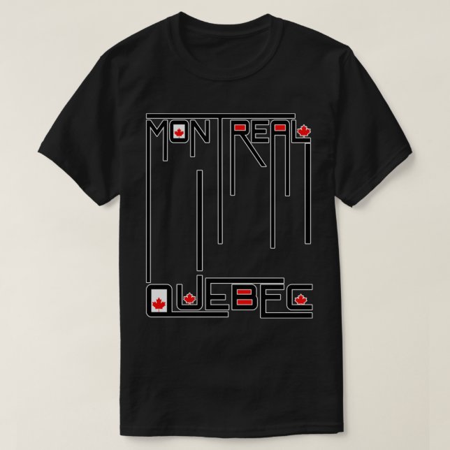 Camiseta Bandeira do Canadá do Quebec Montral (Frente do Design)