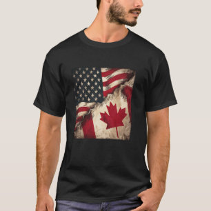 Camiseta Bandeira do Canadá e EUA, Canadenses Americanos