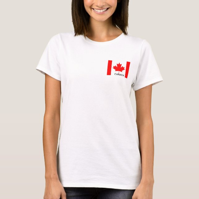 Camiseta Bandeira do Canadá, Feliz Dia do Canadá (Frente)