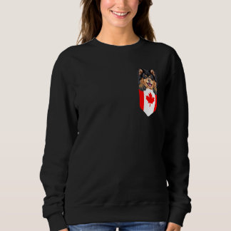 Camiseta Bandeira do Canadá Finnish Lapphund Cachorro no Bo