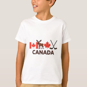 Camiseta Bandeira do Canadá Folha de Bordo Canadense Cervo