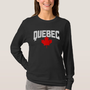 Camiseta Bandeira do Canadá Folha de Bordo Quebec Orgulho B