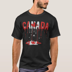 Camiseta Bandeira do Canadá Gotejando Futebol