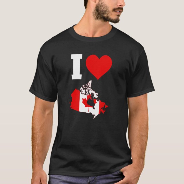 Camiseta Bandeira do Canadá I Love Canada (Frente)
